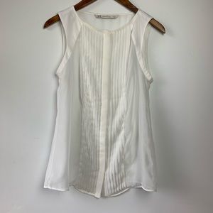 Zara Chiffon Wht/Cream Top M